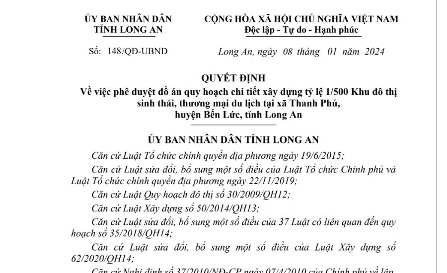 Pháp lý dự án Ecopark Long An 